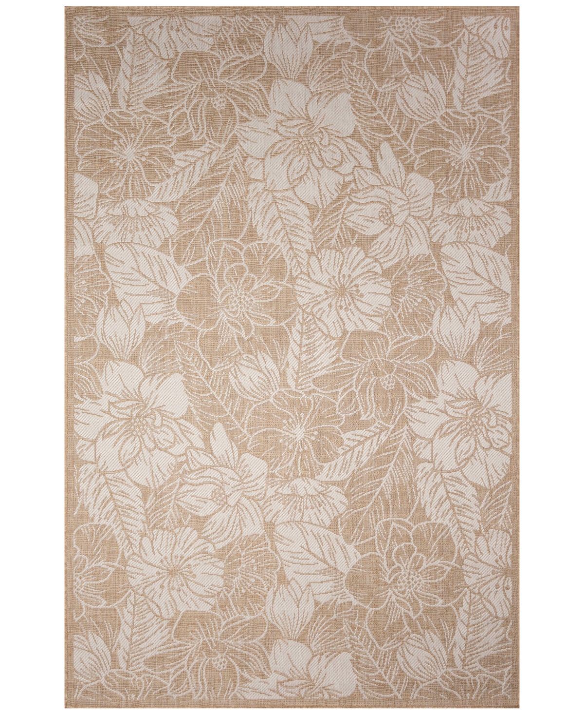 Liora Manne Carmel Botanical 4'10"x7'6" Area Rug In Sand