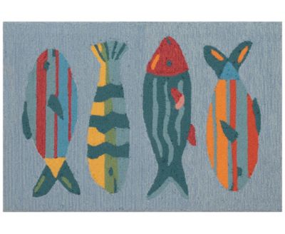 Liora Manne' - Frontporch Fishes 1'8"x2'6" Area Rug