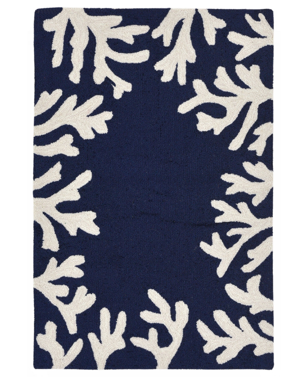 Liora Manne Capri Coral Border Area Rug, 1'8 X 2'6 In Navy