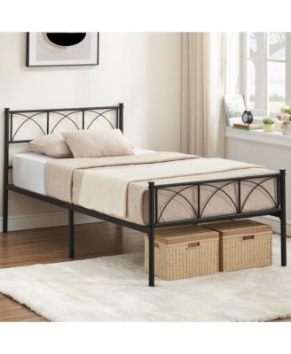 Twin Size Metal Bed Frame, Platform Bed Frame with Headboard and Footboard