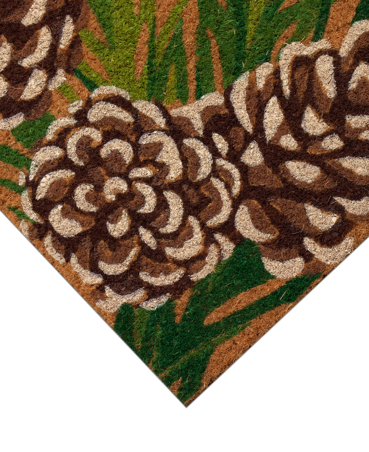 Liora Manne Natura Pinecone Border 1'6"x2'6" Area Rug In Tan