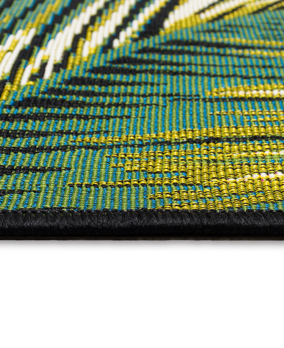 Liora Manne Marina Palm Border 6'6"x9'4" Area Rug In Black