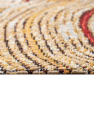 Esencia Basket Circles 1'11"x4'11" Runner Area Rug