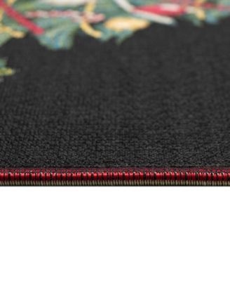 Liora Manne Esencia Oh Christmas Tree Rug Collection In Black