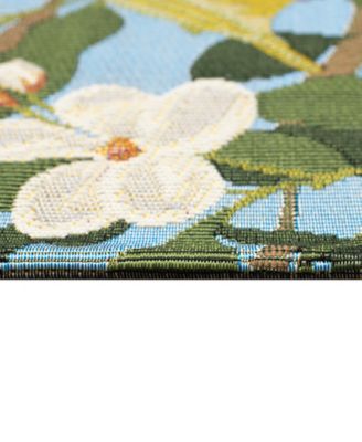 Liora Manne Esencia Floral Finches Rug Collection In Blue