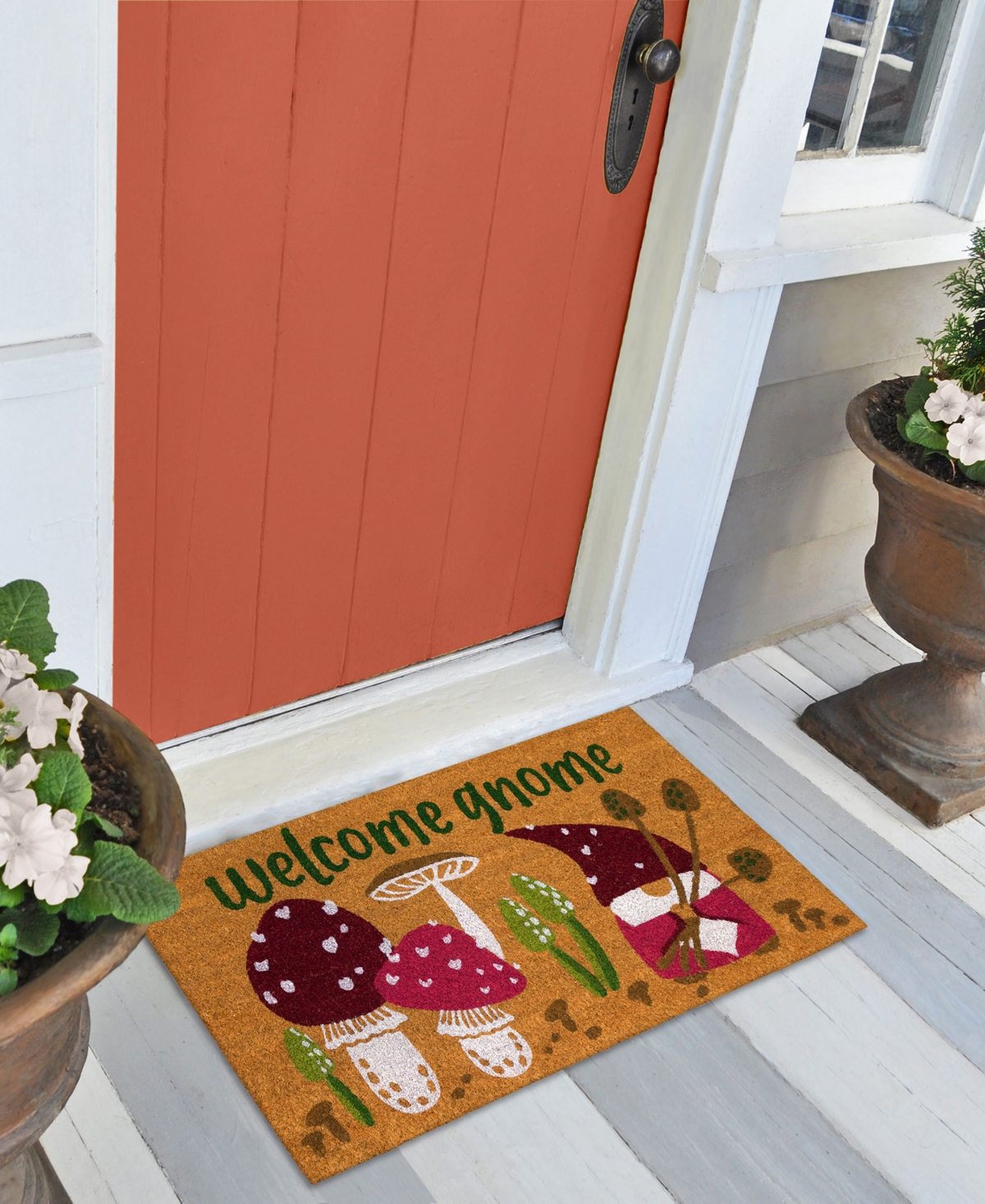 Liora Manne Natura Welcome Gnome 1'6"x2'6" Area Rug In Tan