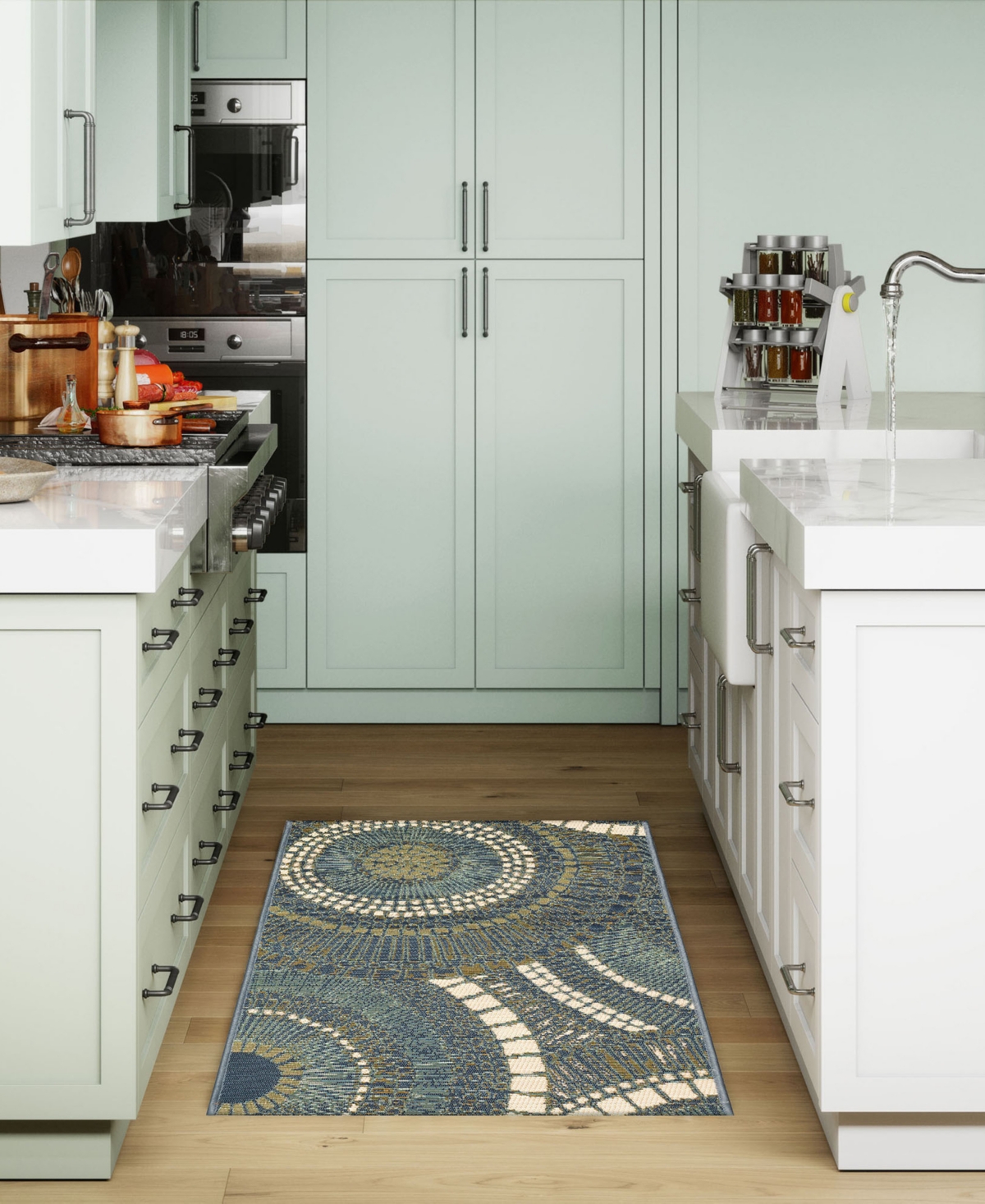 Liora Manne Esencia Circles 2'x2'10" Area Rug In Azure
