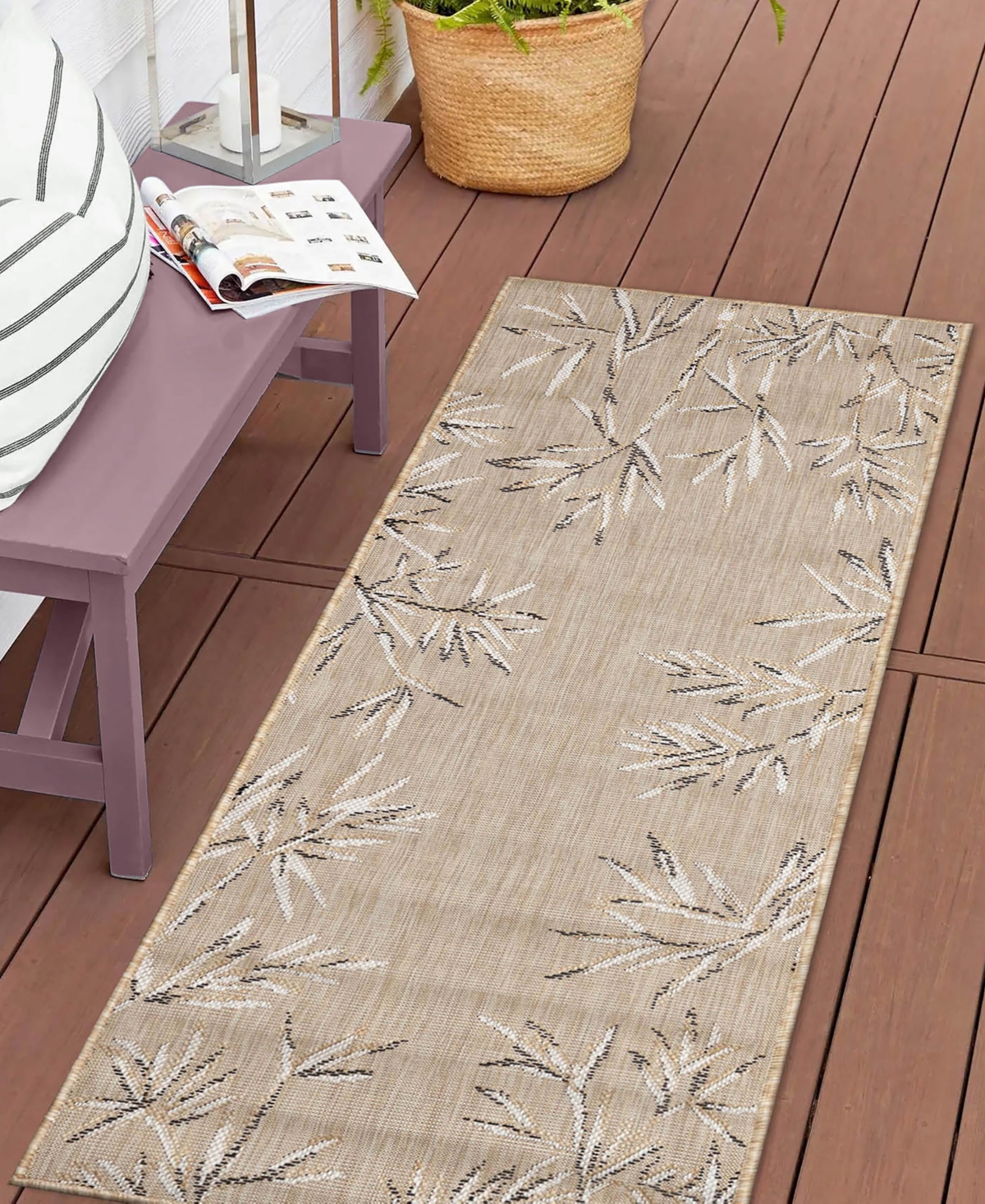 Liora Manne Carmel Border 1'11"x4'11" Runner Area Rug In Sand