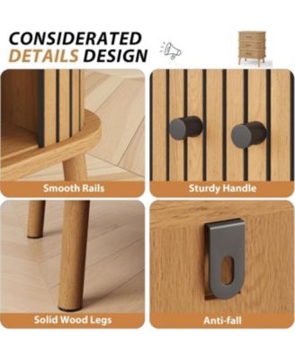 6 Drawer Dresser, Horizontal Chests of Double Drawers for Bedroom, Mid Century Dresser with Black Handles and Wooden Legs, Storage Drawer Organizer for Closet, Hallway, Entryway