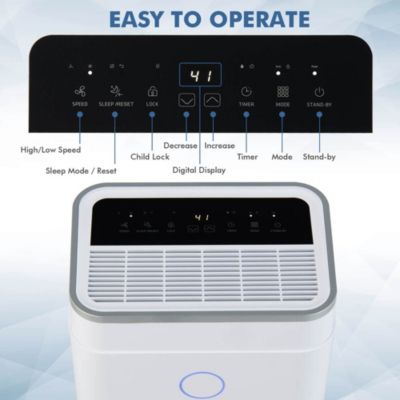  60-Pint Capacity, 3-Color Digital Display, Covers Up to 4000 Sq. Ft Dehumidifier