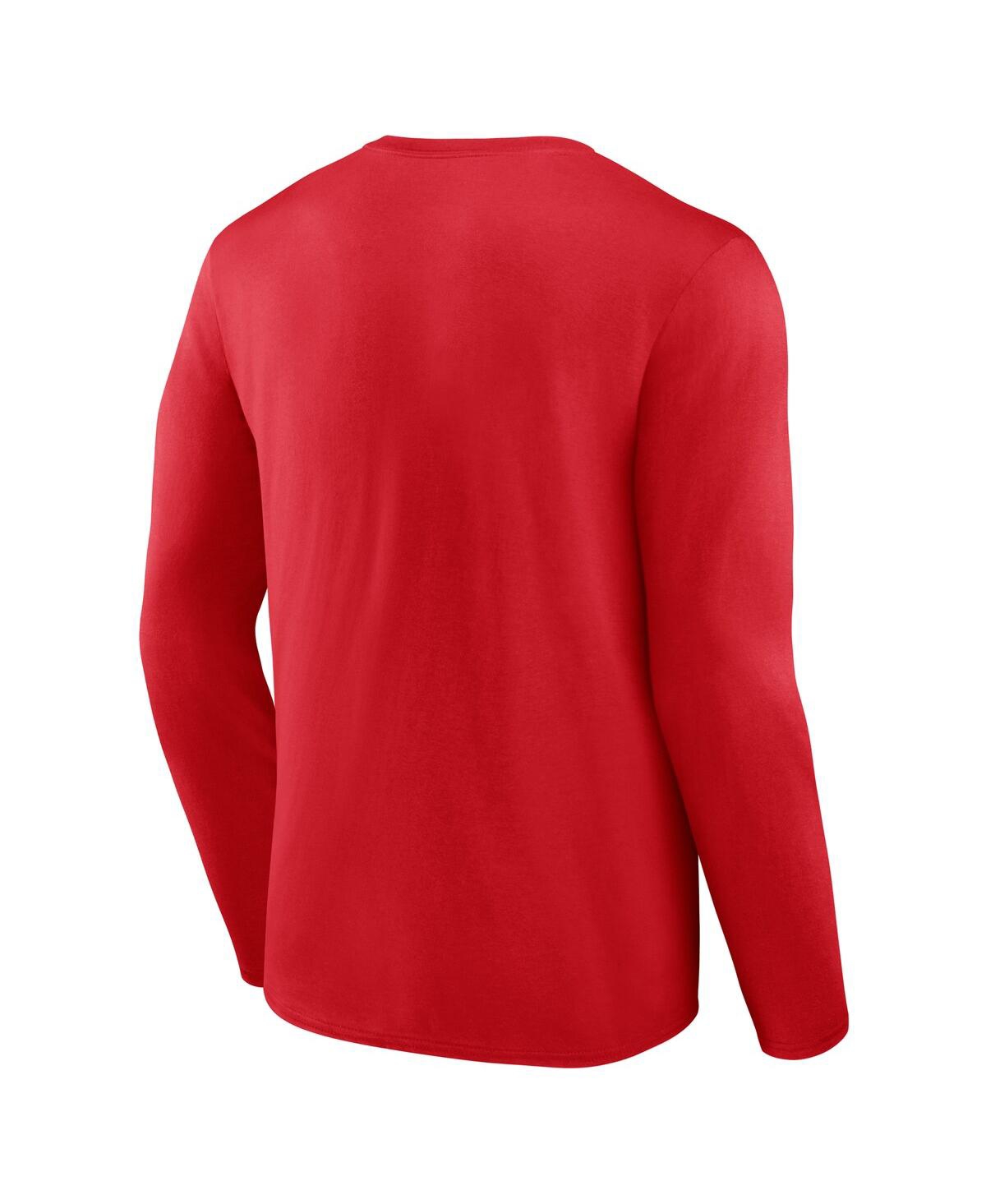 Fanatics Men's Red Wisconsin Badgers Team Lockup Long Sleeve T-shirt In Red
