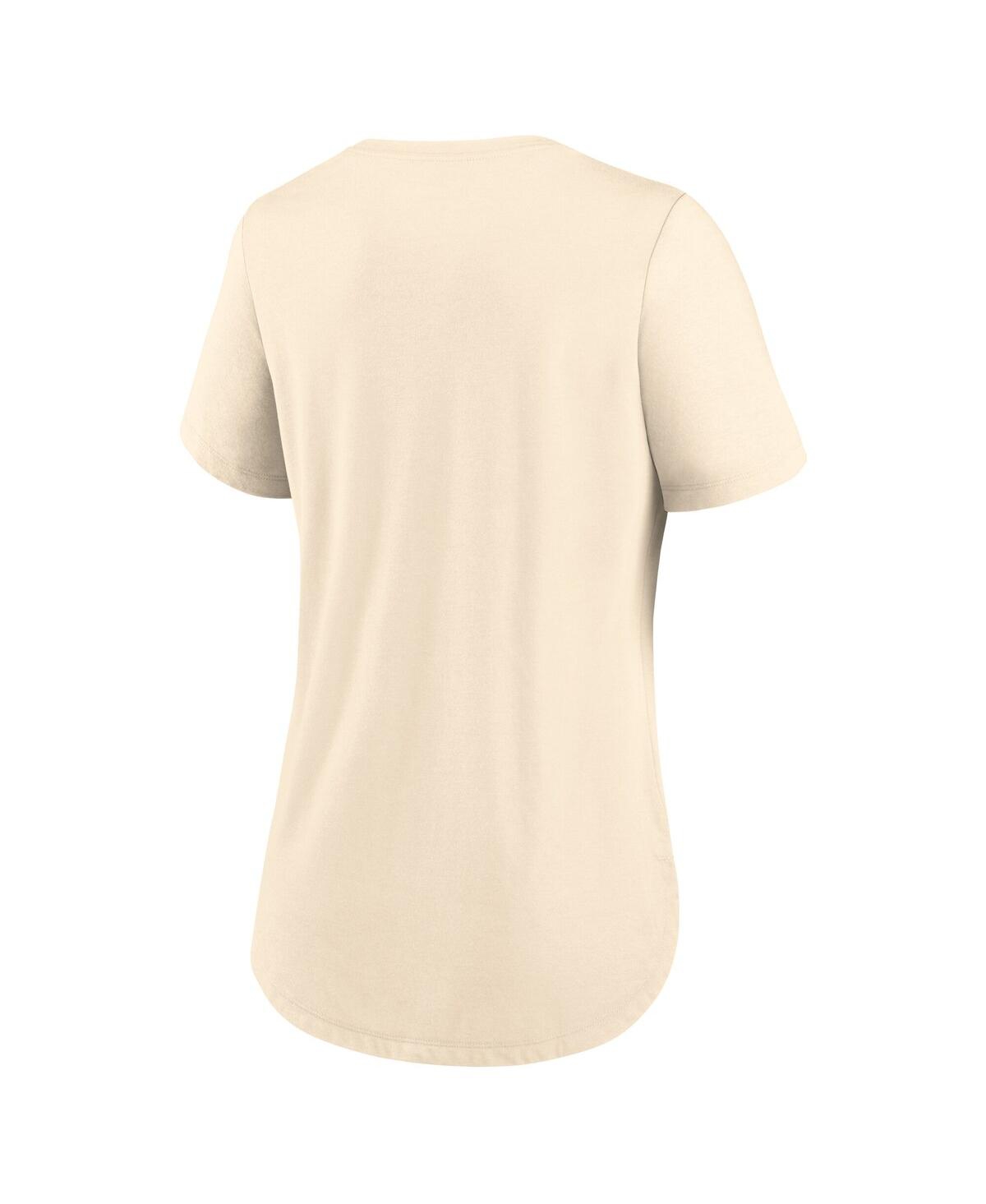 Nike Women's Cream Ohio State Buckeyes Script Logo Tri-blend T-shirt In Cream