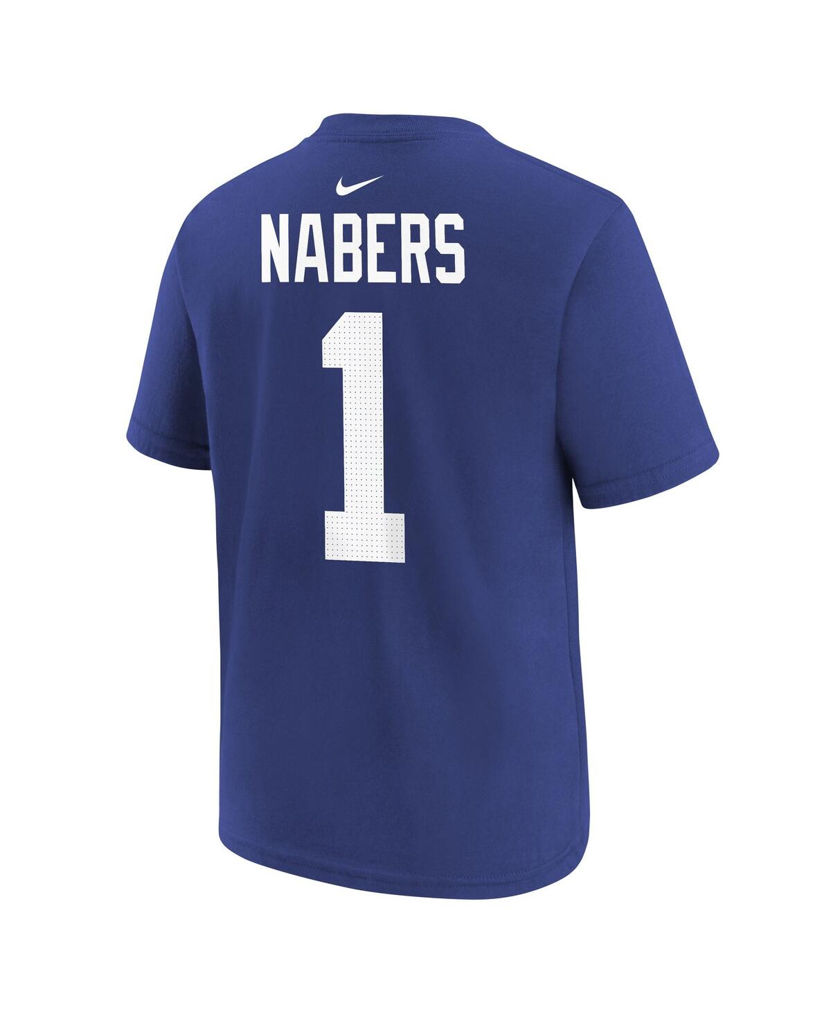 Nike Men's Malik Nabers Royal New York Giants Player Name Number T-shirt In Royal