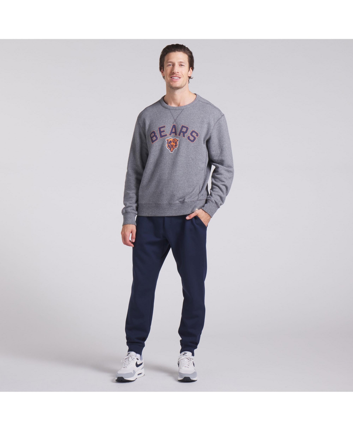 Fanatics Men's Heather Gray Chicago Bears Loop Terry Pullover Sweatshirt In Heather Gray