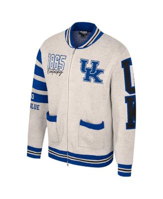 Women's Cream Kentucky Wildcats Jacquard Full-Zip Sweater