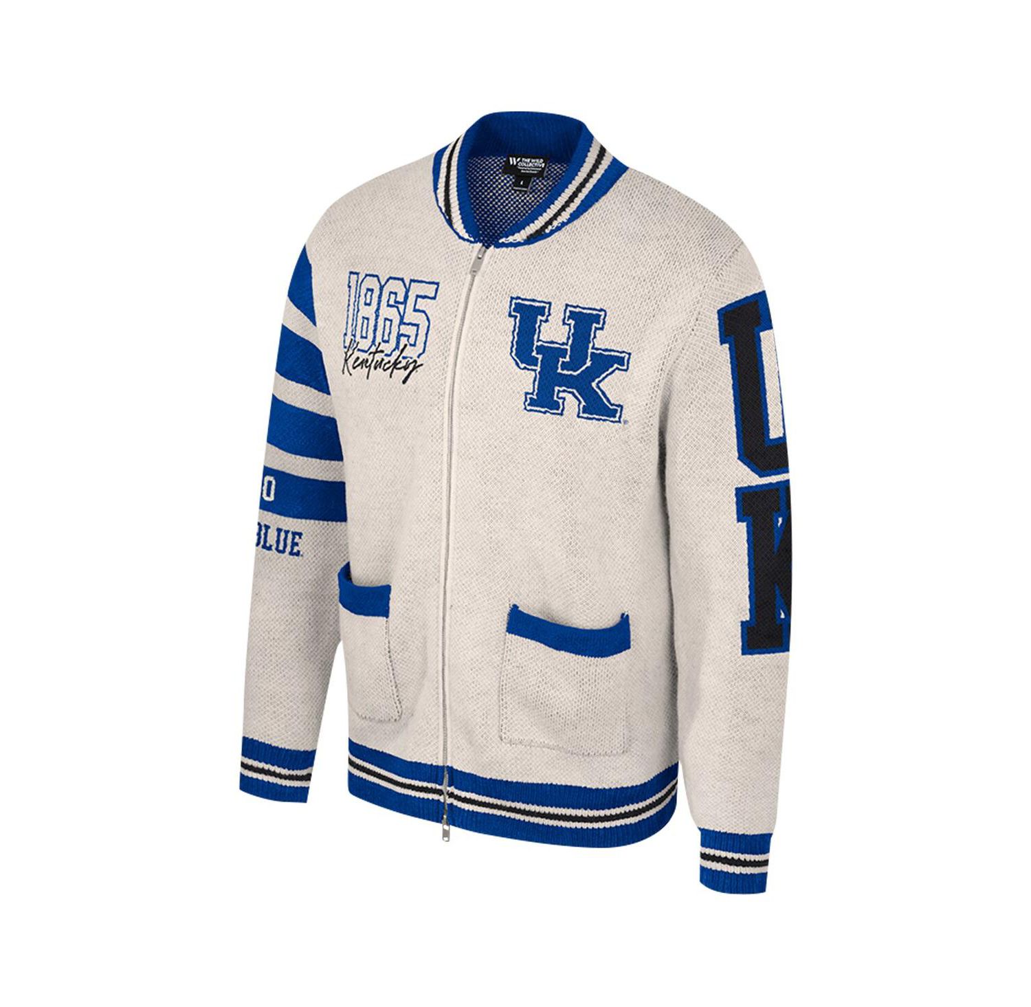 Women's Cream Kentucky Wildcats Jacquard Full-Zip Sweater