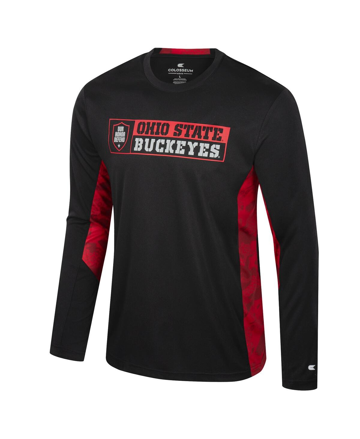 Colosseum Men's Black Ohio State Buckeyes Big Tall On Honor Long Sleeve T-shirt In Black
