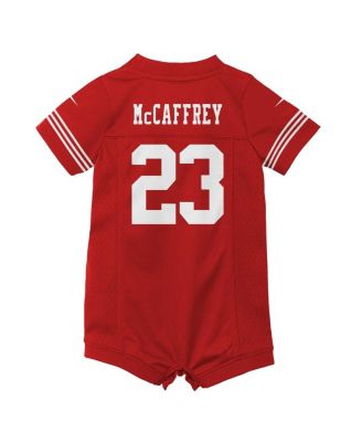 Baby Boys and Girls Christian McCaffrey Scarlet San Francisco 49ers Game Romper Jersey
