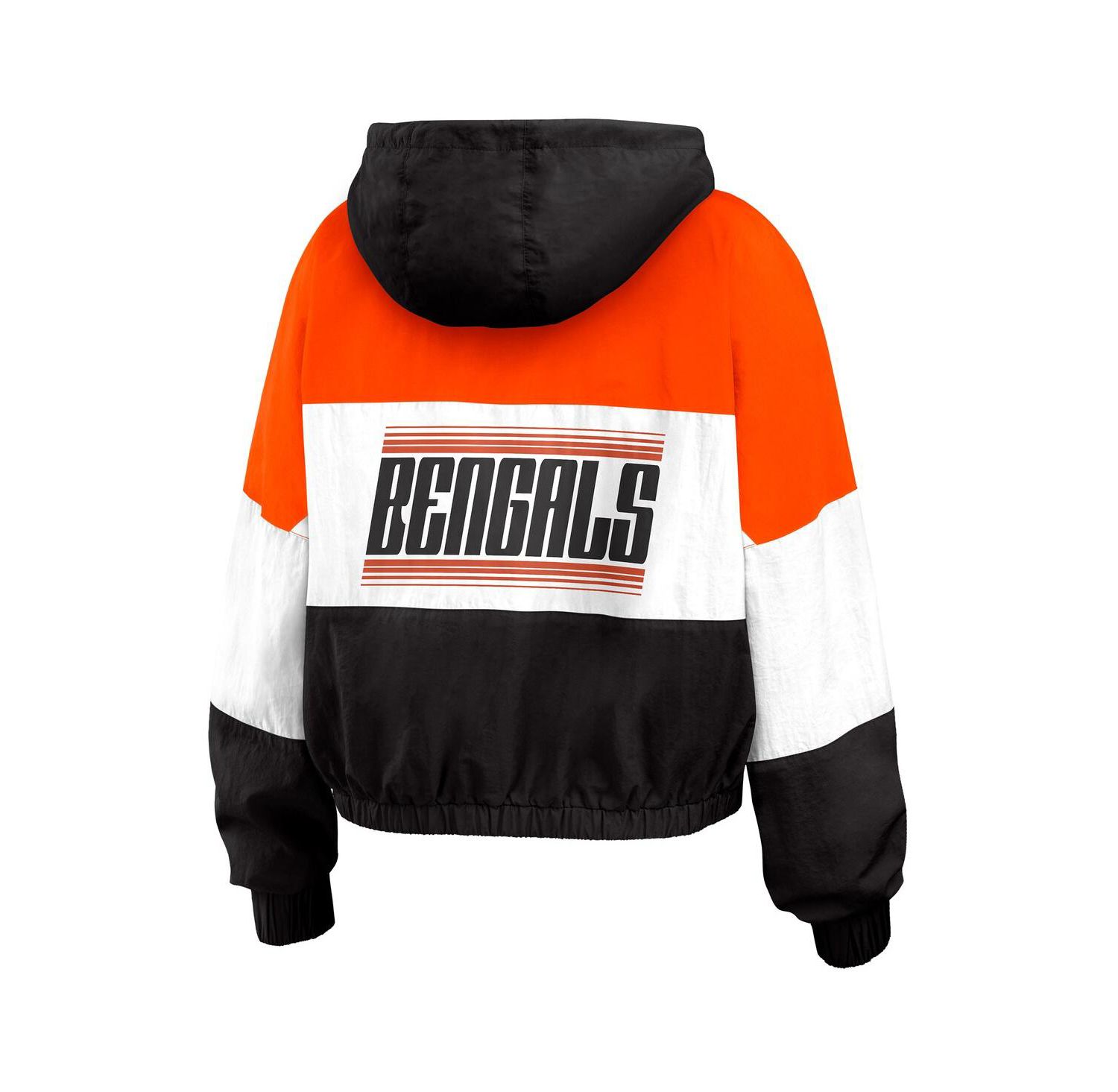Black Cincinnati Bengals Color Block Full-Zip Windbreaker Jacket