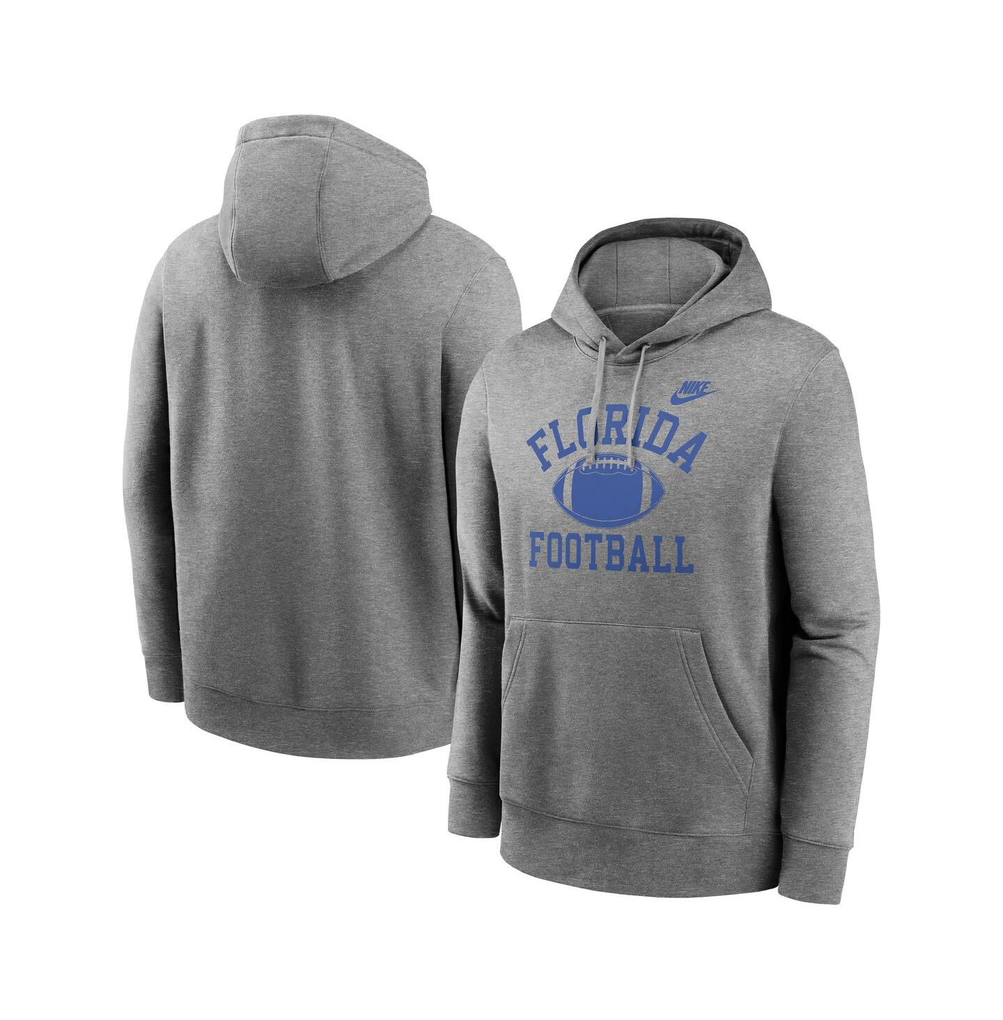 Мужское худи Nike Heather Gray Florida Gators Legacy Football Icon Club Fleece Pullover — фото 1