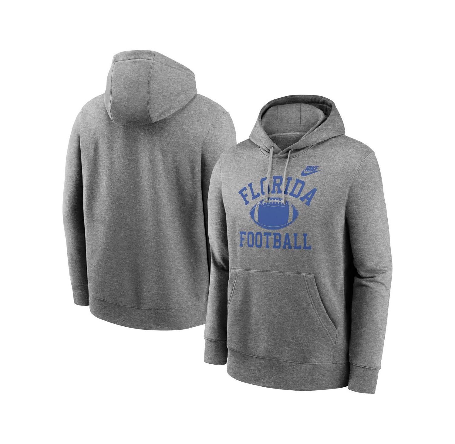 Men's Heather Gray Florida Gators Legacy Football Icon Club Fleece Pullover Hoodie