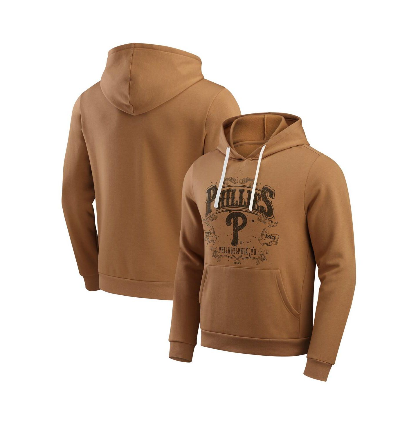 Мужское худи Fanatics Tan Philadelphia Phillies Camp Fleece Pullover — фото 1
