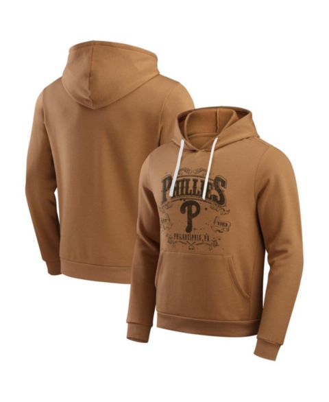 Мужское худи Fanatics Tan Philadelphia Phillies Camp Fleece Pullover