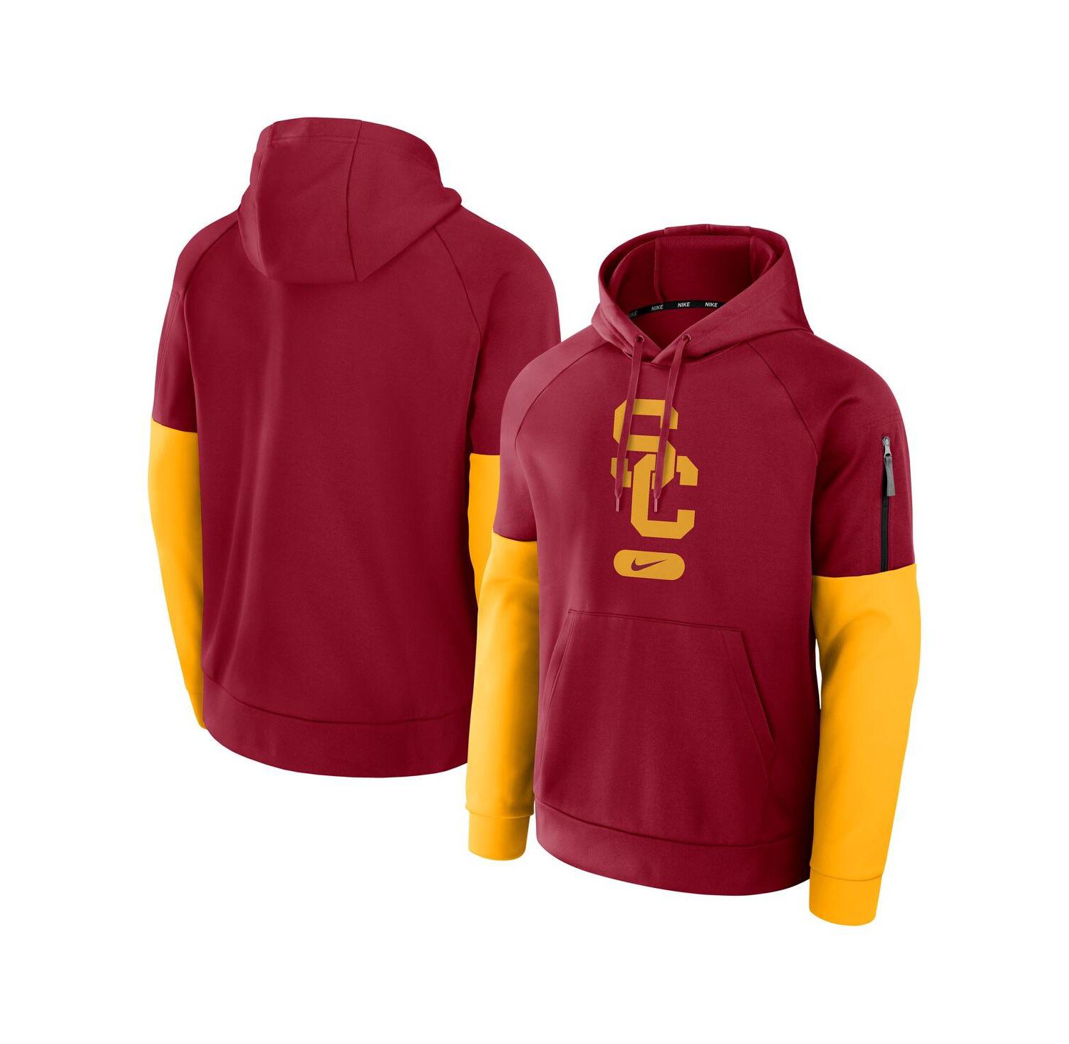 Men's Cardinal/Gold USC Trojans Fitness Performance Pullover Hoodie