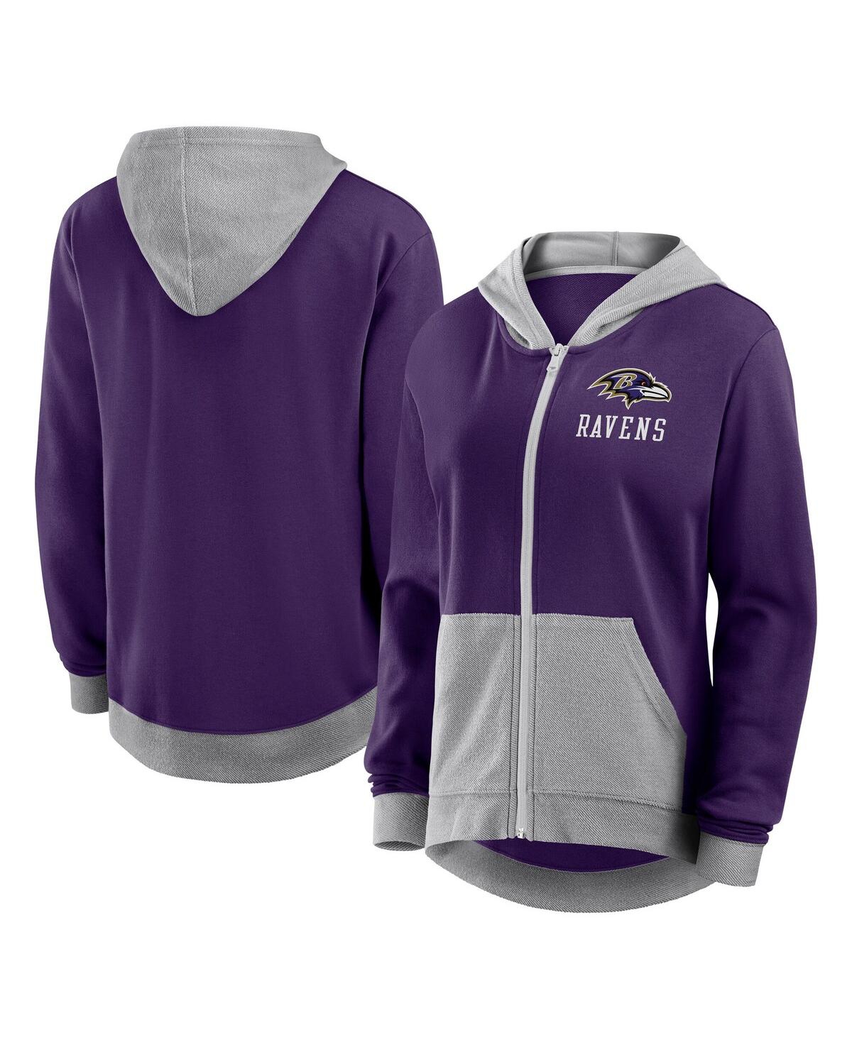 Women's Purple Baltimore Ravens Hit It French Terry Full-Zip Hoodie - Purple