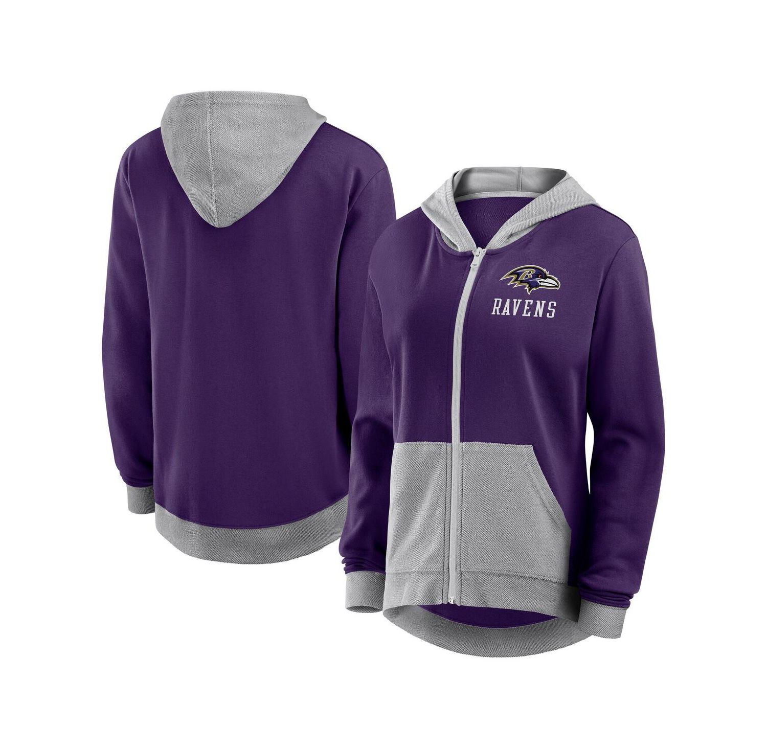 Women's Purple Baltimore Ravens Hit It French Terry Full-Zip Hoodie