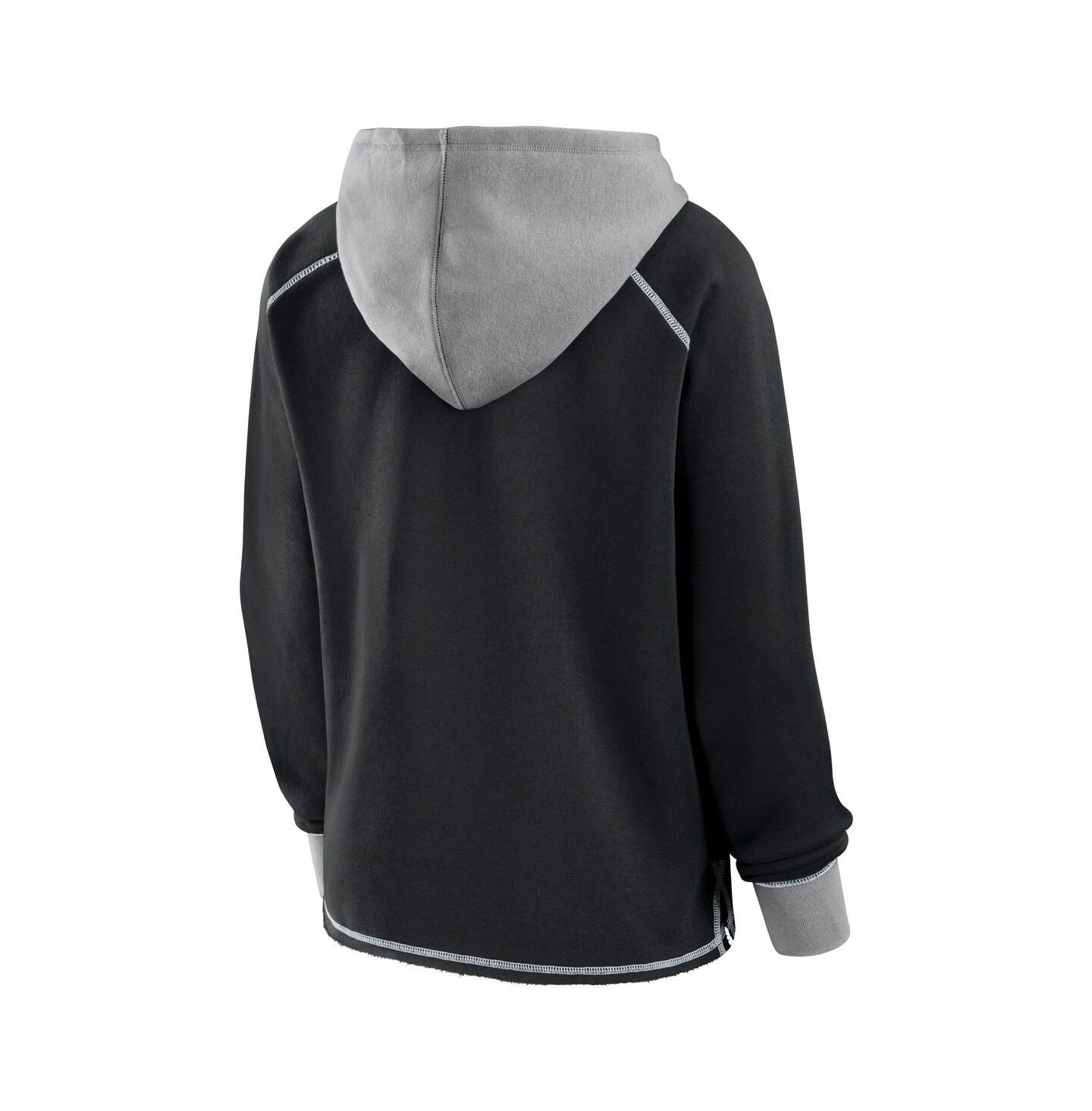 Женское худи Logo Athletic Black Las Vegas Raiders Boom Fleece Pullover V-Neck — фото 3