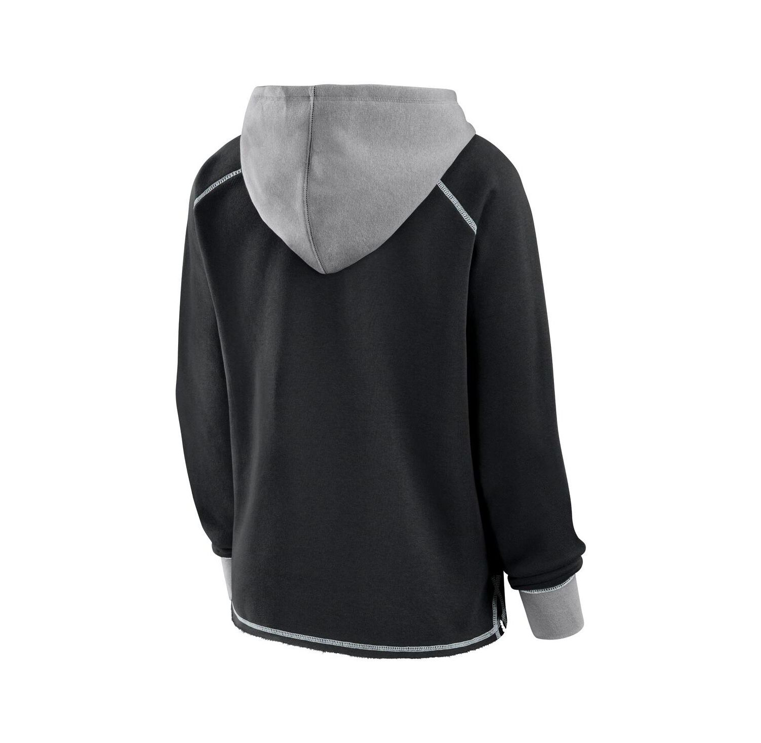Women's Black Las Vegas Raiders Boom Fleece Pullover V-Neck Hoodie