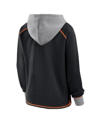 Women's Black Cincinnati Bengals Boom Fleece Pullover V-Neck Hoodie