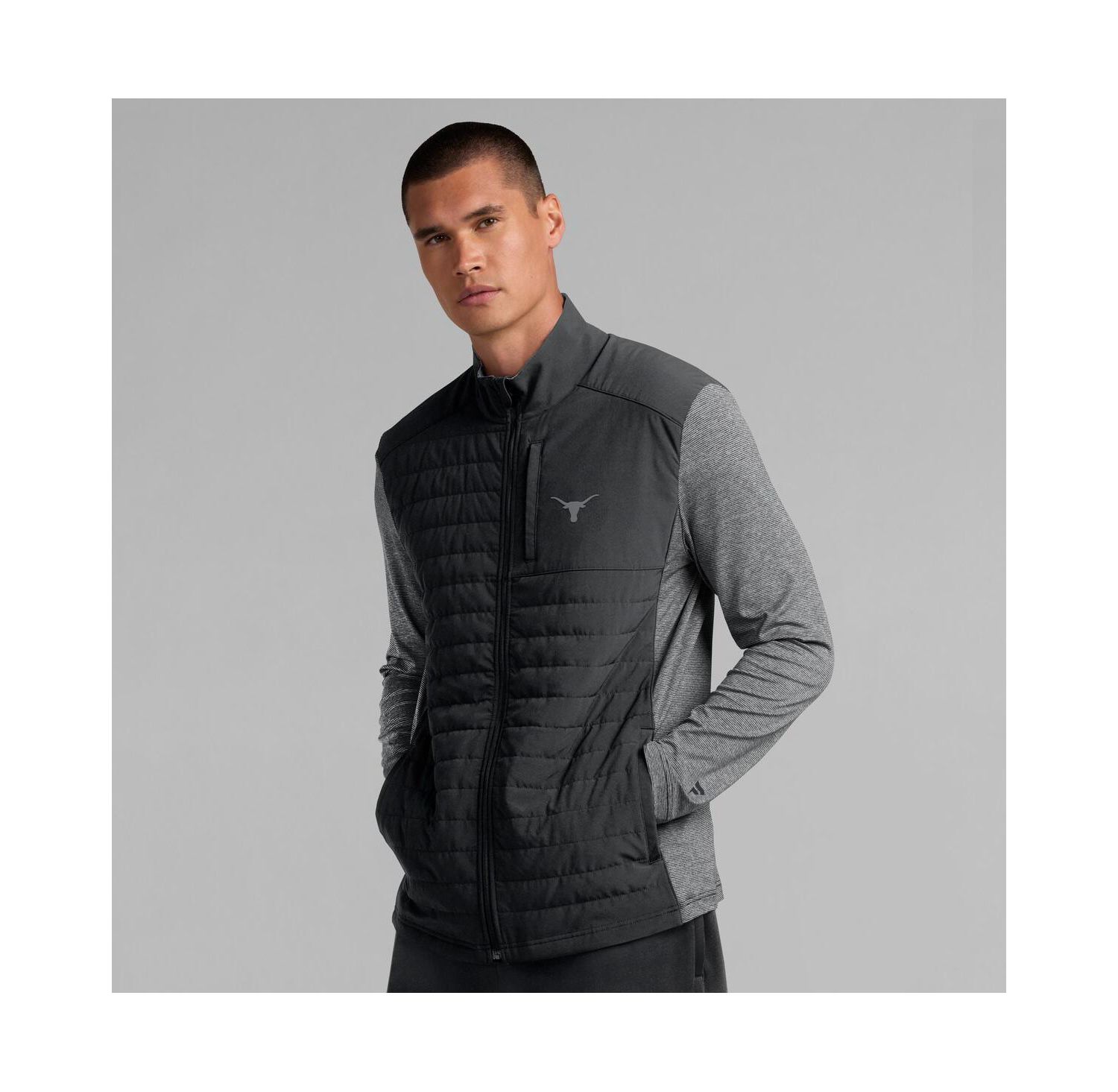 Men's Black Texas Longhorns Tonal Primary Logo Full-Zip Jacket