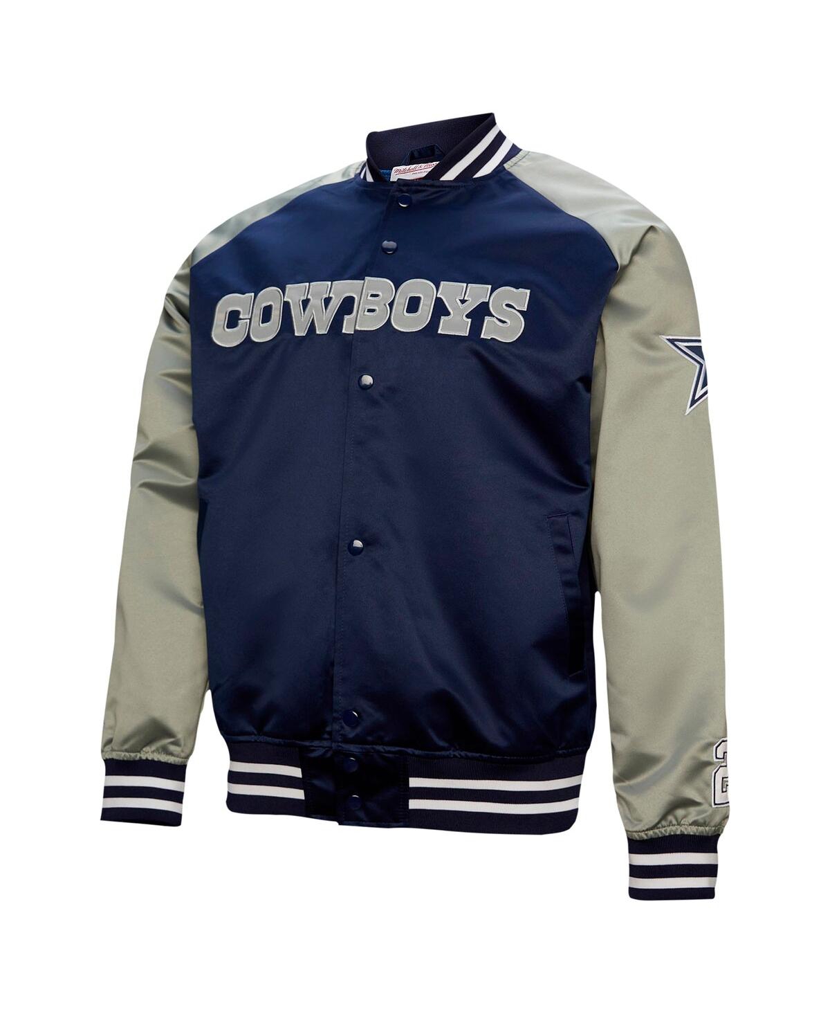 Mitchell & Ness Men's Deion Sanders Navy Dallas Cowboys Retired Player Graphic Full-zip Satin Jacket In Navy