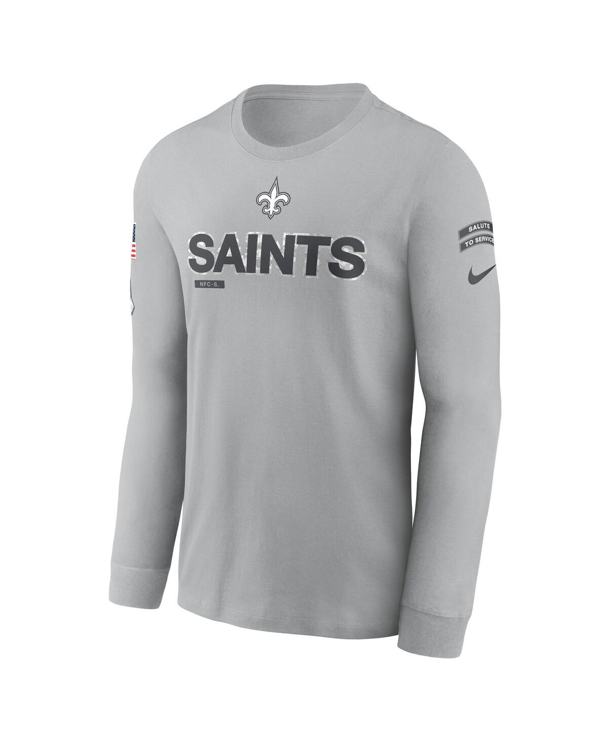 Nike Men's Gray New Orleans Saints 2024 Salute To Service Long Sleeve T-shirt In Gray