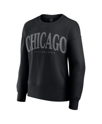 Women's Black Chicago Blackhawks Elements Flow Pullover Sweatshirt