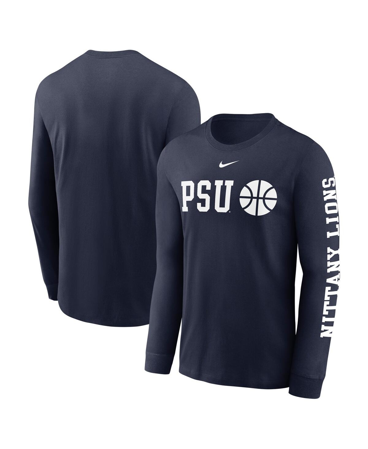 Nike Men's Navy Penn State Nittany Lions Basketball Icon Two-Hit Long Sleeve T-Shirt