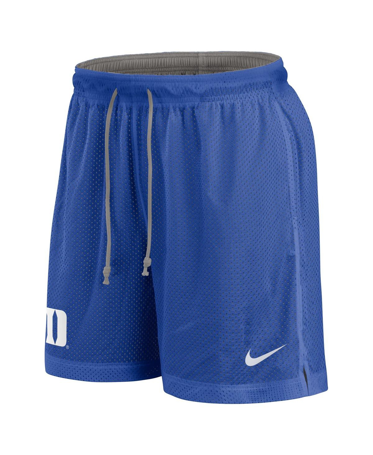 Nike Men's Royal/heather Gray Duke Blue Devils Player Reversible Shorts In Royal,heather Gray