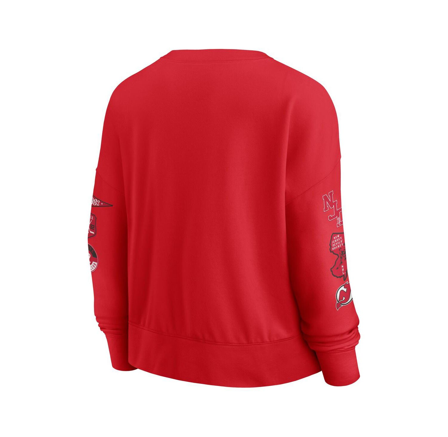 Women's Red New Jersey Devils Go Team Pullover Sweatshirt
