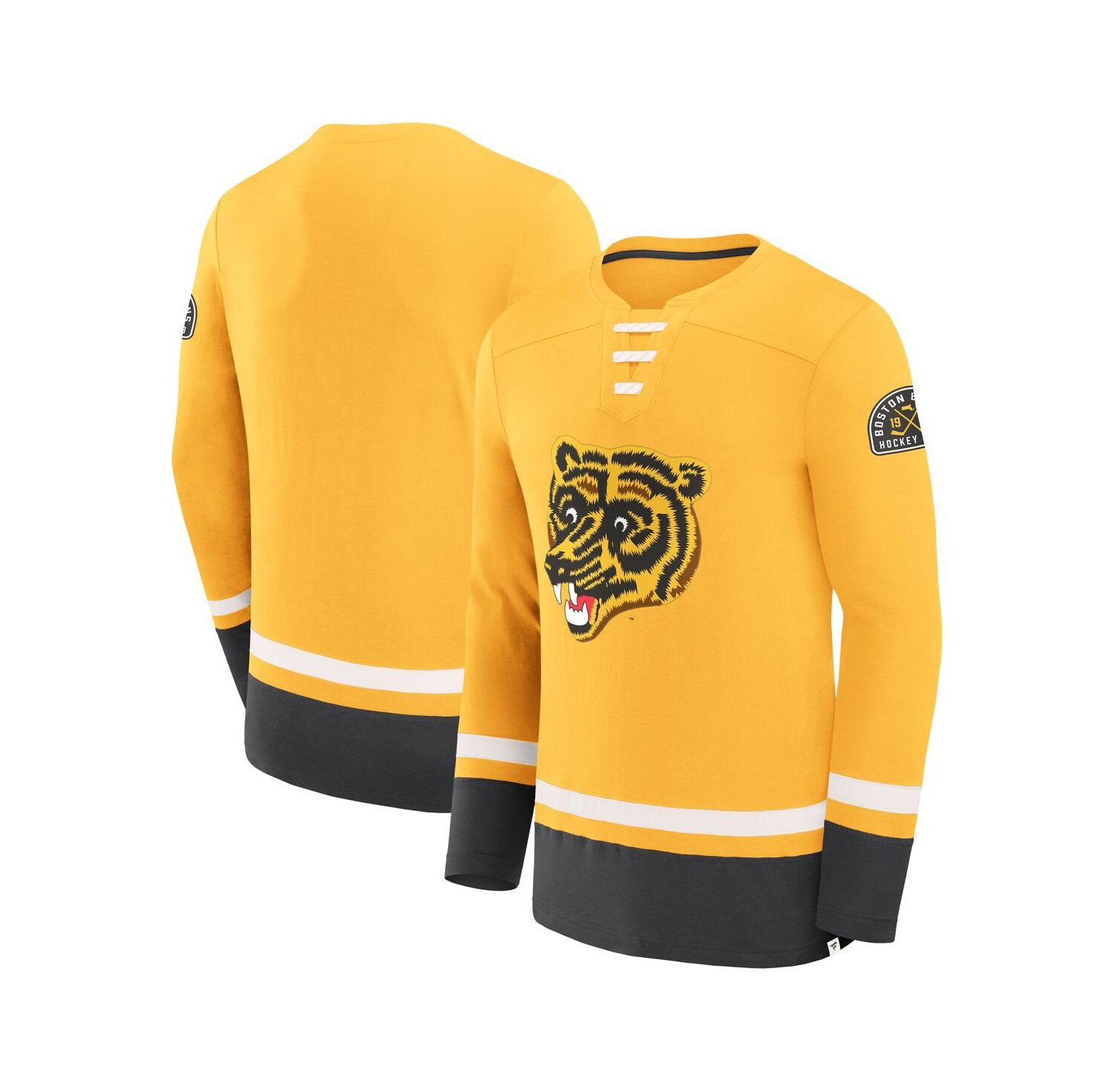 Men's Gold Boston Bruins Vintage High Point Long Sleeve T-Shirt