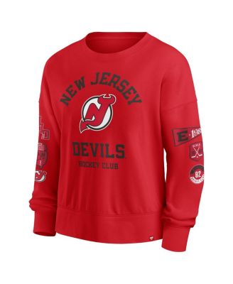 Women's Red New Jersey Devils Go Team Pullover Sweatshirt