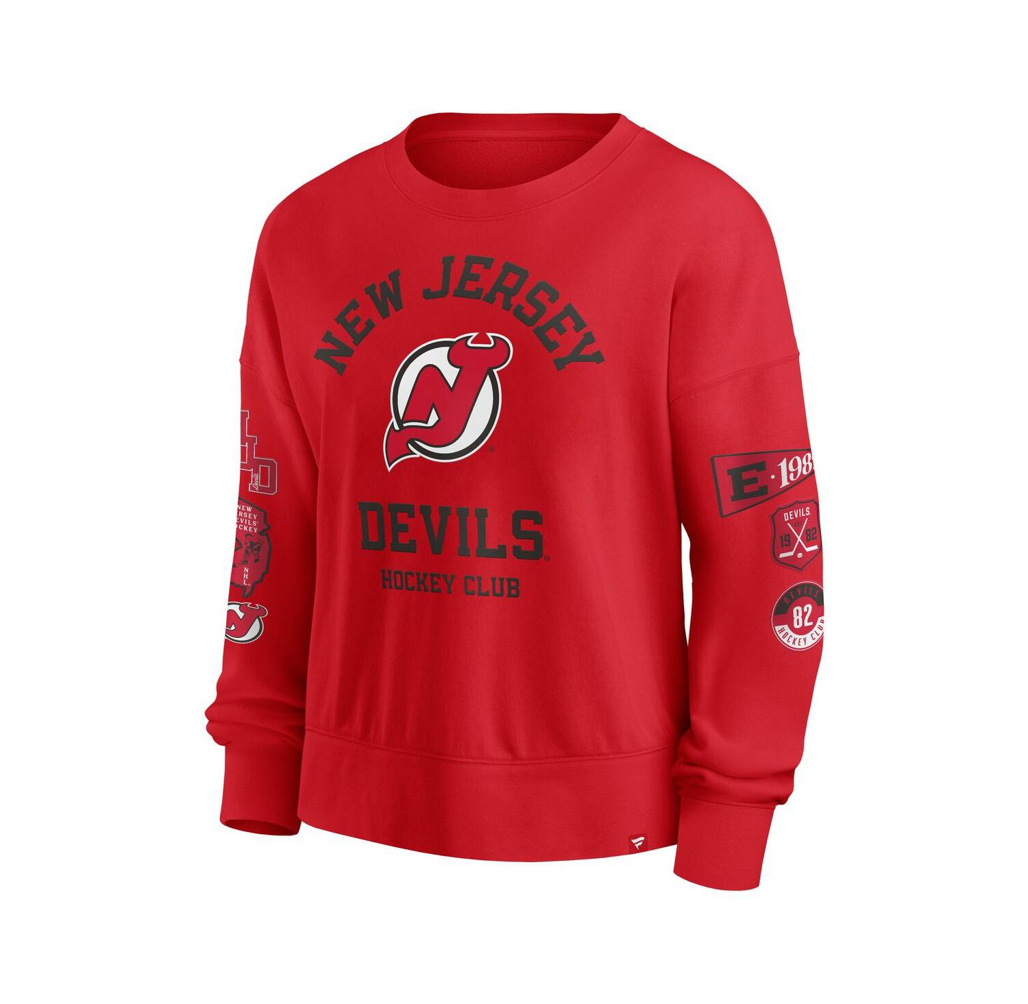 Women's Red New Jersey Devils Go Team Pullover Sweatshirt