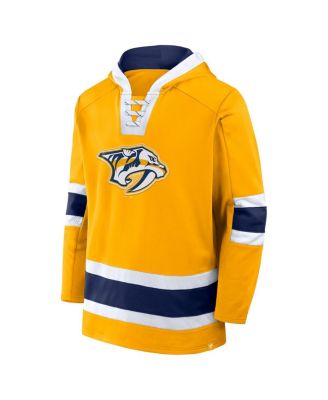 Men's Gold Nashville Predators Inside Line Fleece Pullover Hoodie