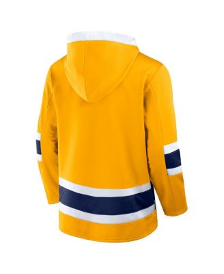 Men's Gold Nashville Predators Inside Line Fleece Pullover Hoodie