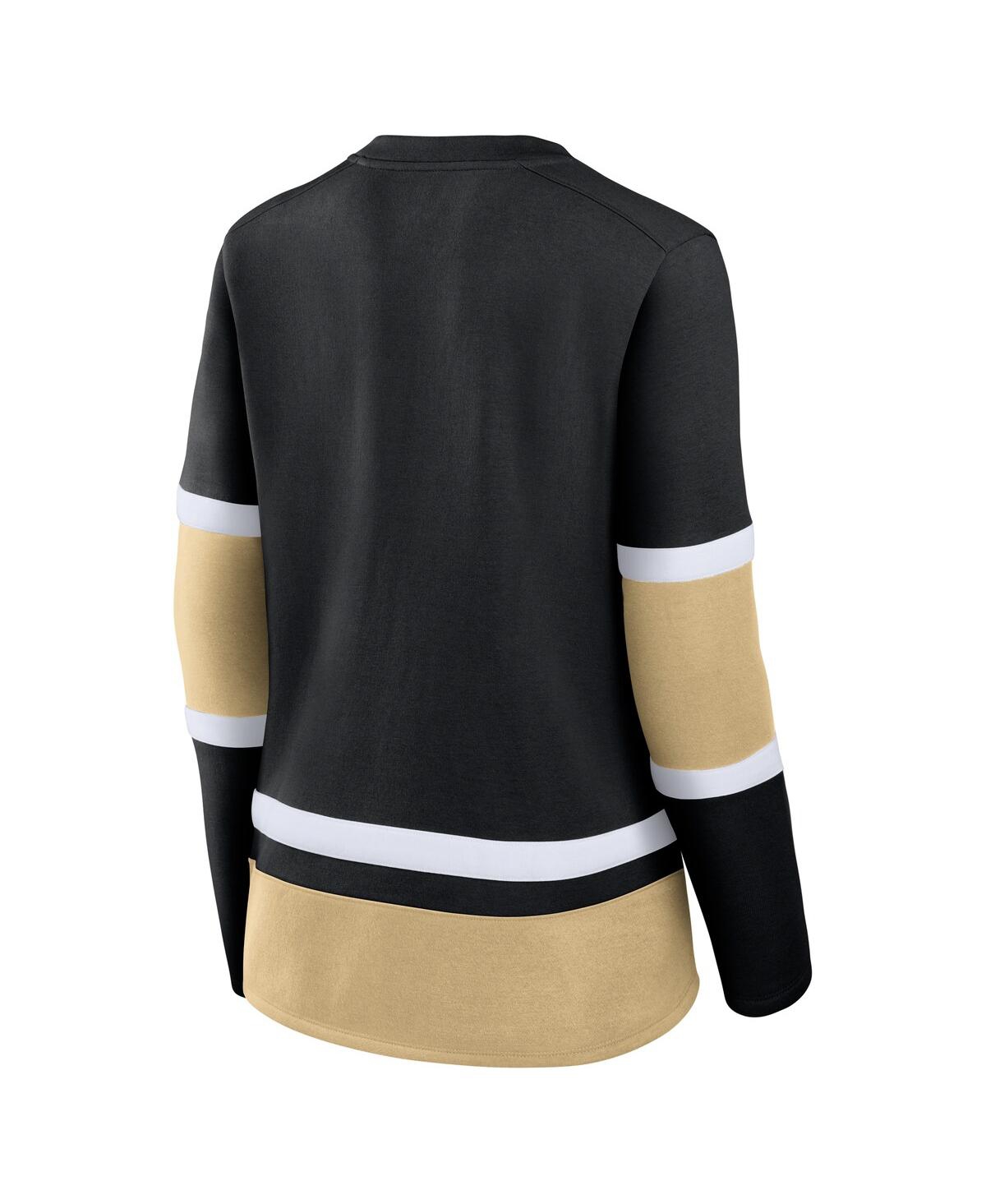 Fanatics Women's Black Vegas Golden Knights Prime Time Lace-up Long Sleeve T-shirt In Black