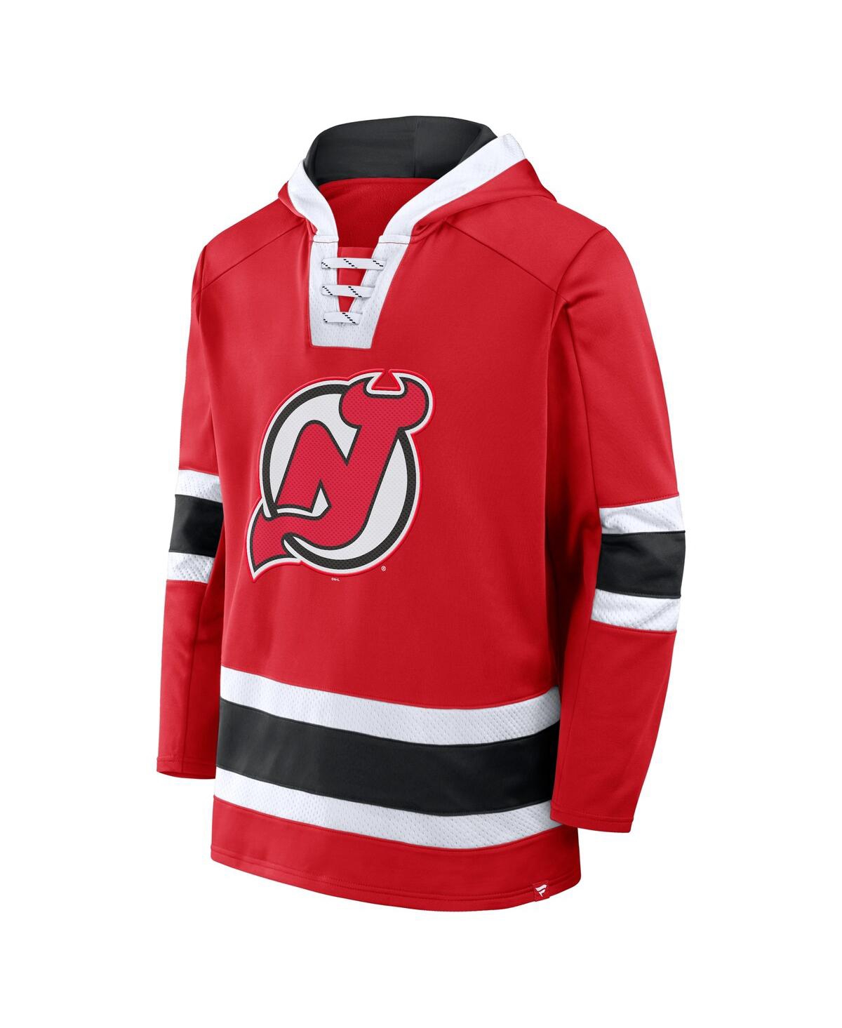 Fanatics Men's Red New Jersey Devils Inside Line Fleece Pullover Hoodie In Red