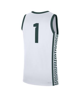 Men's 1 White Michigan State Spartans Home Replica Jersey