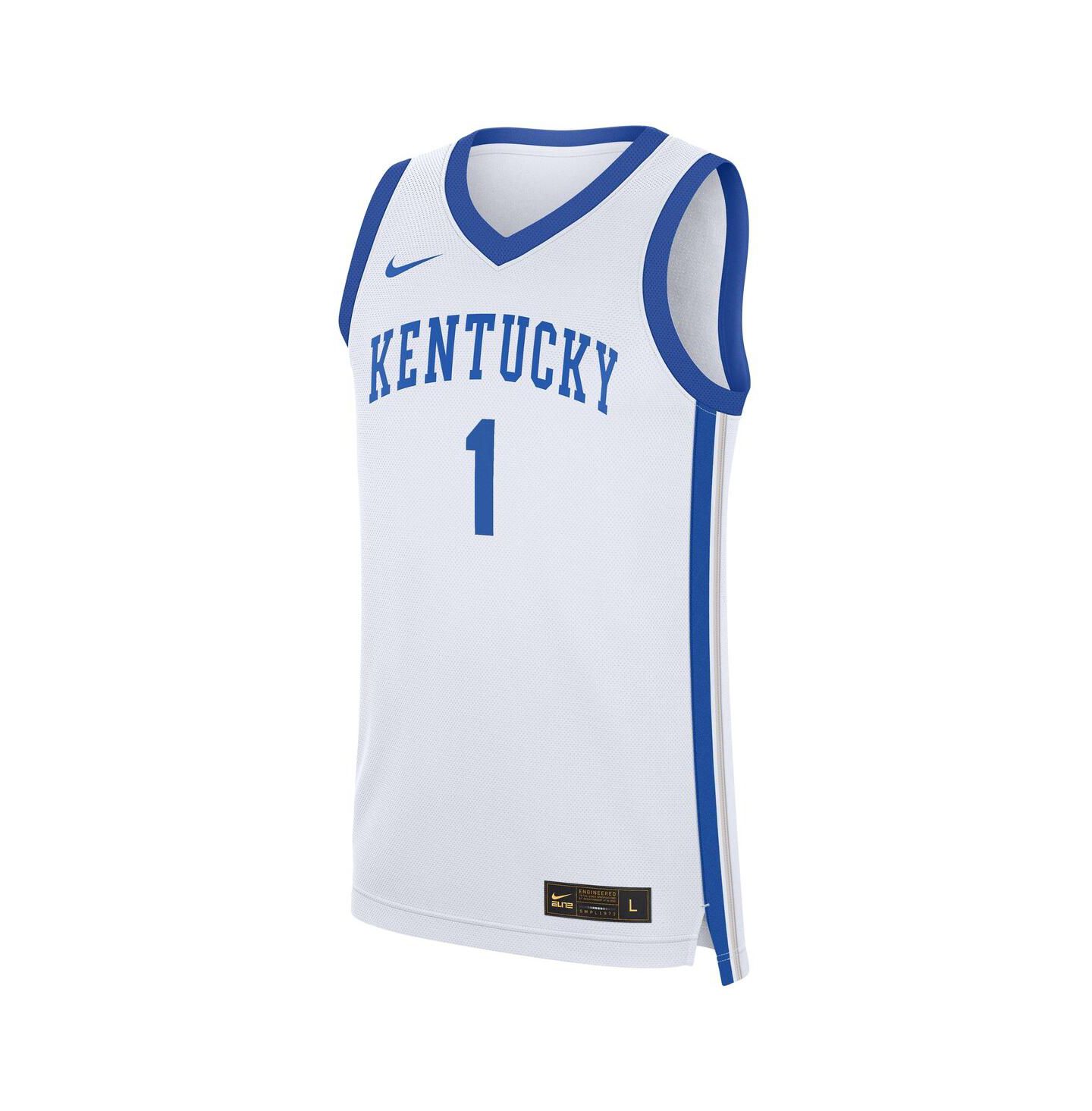 Мужской топ Nike 1 White Kentucky Wildcats Home Replica Jersey — фото 3