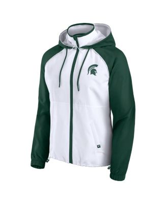 Women's White Michigan State Spartans Full-Zip Anorak Hoodie Jacket